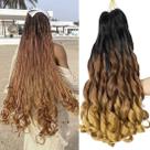 Braiding Hair WIPPORYA French Curly 18 polegadas, 6 pacotes, preto