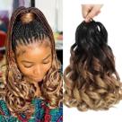 Braiding Hair WIPPORYA French Curly 30 cm, 6 pacotes, mulheres negras