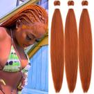 Braiding Hair Wuqibawu, laranja queimada pré-esticada, 3 pacotes