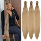 Braiding Hair Wuqibawu, marrom pré-esticado, loiro de 26 polegadas Braiding Hair Wuqibawu, marrom pré-esticado, loiro de 26 polegadas