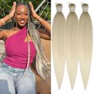 Braiding Hair Wuqibawu Ombre Ash Blonde pré-esticado x3