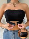 Bralette de Renda Preta - Alças Removíveis e Confortável