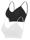 Bralette ZENUTA feminina com decote em V, alças acolchoadas sem costura, 2 peças