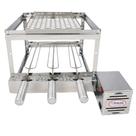 Brasa Grill Gira 3 Espetos Churrasqueira Giratória + Grelha Moeda Inox 18x45
