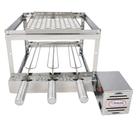 Brasa Grill Tradicional Gira 3 Espetos Churrasqueira Giratória + Grelha Auxiliar Inox