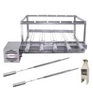 Brasa Grill Tradicional Gira 5 Espetos para Churrasqueira Pré Moldada de 65cm Espaço Interno + 2 Espetos Picanha Inox