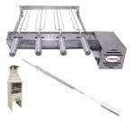 Brasa Grill Tradicional Único Andar Gira 4 Espetos para Churrasqueiras Pré Moldadas de 55cm + 1 Espeto Picanha