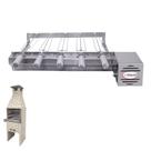 Brasa Grill Tradicional Único Andar Gira 5 Espetos para Churrasqueira Pré Moldada de 65cm Espaço Interno Largura