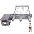 Brasa Grill Único Andar Esquerdo Gira 3 Espetos para Churrasqueiras Pré Moldadas 45cm Espaço Interno