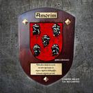 Brasão da família AMORIM na madeira