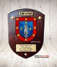 Brasão da família Molina (na madeira)