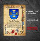 Brasão da família Teixeira no cartaz tamanho A3