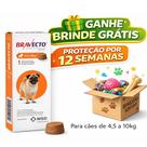 Bravecto Antipulgas e Carrapatos para Cães 4,5 a 10kg Brinde Grátis