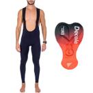 Bretelle Ciclismo Calça Longo Com Forro Gel 3D D80 Preto Mtb Unissex