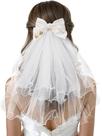 Bridal Hair Bow Veil SWEETV White Bow Clip Despedida de Solteira Bridal Hair Bow Veil SWEETV White Bow Clip Despedida de Solteira