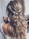 Bridal Hair Vine JAKAWIN HV103 Silver Crystal para casamento