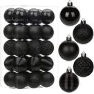 Briful Juego de 30 Bolas Negras para Árbol de Navidad 5 cm