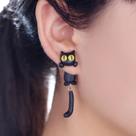 Brinco 3d Gato Olho Amarelo