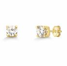 Brinco 4 garras moissanite 7.5mm 3ct joia de prata luxo möverich