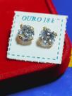 Brinco 4 mm Pedra Zircônia Ouro 18 Kilates