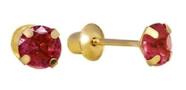 Brinco 4mm pedra em ouro 18k 750 infantil ou segundo furo Brinco 4mm pedra em ouro 18k 750 infantil ou segundo furo