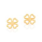 Brinco 526477 Trevo De 4 Folhas Folheado A Ouro Rommanel