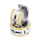 Brinco Aço Argola Friso Lateral IPG com Zircônia 13x7mm
