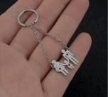 Brinco aço inox família pai mãe e filha amor Eterno