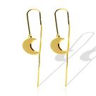 Brinco Anzol Veneziana Ping. Lua Folheado Ouro 18k