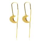 Brinco Anzol Veneziana Ping. Lua Folheado Ouro 18k Brinco Anzol Veneziana Ping. Lua Folheado Ouro 18k