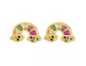 Brinco Arco Íris Com Zircônia Colorida By Kumbayá Joias