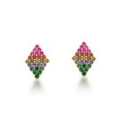 Brinco Arco Iris Losango Colorido Banhado a Ouro 18k Brinco Arco Iris Losango Colorido Banhado a Ouro 18k