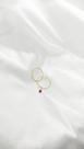 Brinco Argola 1.3cm e Pingente Zircônia Pink Ouro 18k.