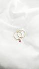 Brinco Argola 2cm e Pingente Zircônia Pink Ouro 18k.