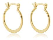 Brinco Argola Achatada Fina Média Michelle Fecho Italiano banhado em ouro 18k Brinco Argola Achatada Fina Média Michelle Fecho Italiano banhado em ouro 18k