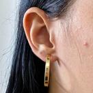 Brinco Argola Arredondada Lisa Média Banhado a Ouro 18k Brinco Argola Arredondada Lisa Média Banhado a Ouro 18k