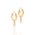 Brinco argola banhado a ouro PÉROLA 527303 Rommanel Brinco argola banhado a ouro PÉROLA 527303 Rommanel