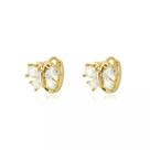 Brinco Argola Borboleta com Zircônias Banhado Ouro 18K