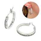 Brinco Argola Brilhantes De Zircônias 30mm Prata 925 com Ródio - 01259 Brinco Argola Brilhantes De Zircônias 30mm Prata 925 com Ródio - 01259