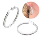 Brinco Argola Brilhantes De Zircônias 45mm Prata 925 - 02194