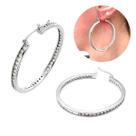 Brinco Argola Brilhantes De Zircônias 50mm Prata 925 - 12330