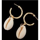 Brinco Argola Búzio Natural Dourado