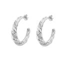 Brinco Argola Caracol e Zircônias 2,9cm Banhado a Prata