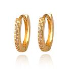 Brinco Argola Click 12mm Ouro 18k 750 C/ Zircônias
