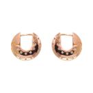Brinco Argola Click Abaulada com Pedras Banhado a Ouro 18K