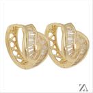 Brinco Argola Click com Detalhes Central em Micro Zircônia
