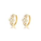 Brinco Argola Click Com Pedras De Zircônia Folheada A Ouro