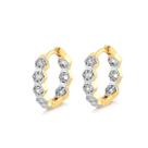 Brinco Argola Click Com Zircônias Folheado A Ouro