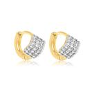 Brinco Argola Click Cubo Folheado A Ouro 18k