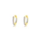 Brinco Argola Click Grande Com Filete De Zircônias Cristal